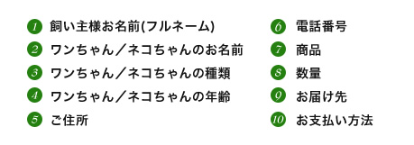  ワンちゃん／ネコちゃんのお名前